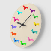 Colorful Dachshund Clock Grote Klok (Hoek)