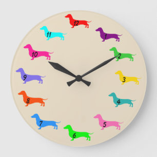 Colorful Dachshund Clock Grote Klok
