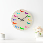 Colorful Dachshund Clock Grote Klok (Huis)