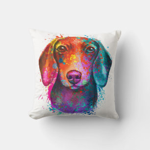 Colorful Dachshund Dog Art Illustratie Kussen