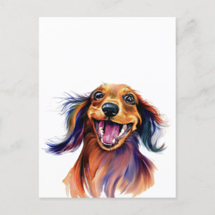 Colorful Dachshund-ontwerp Briefkaart