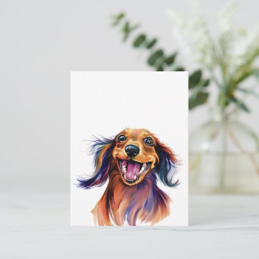 Colorful Dachshund-ontwerp Briefkaart (Staand voorkant)