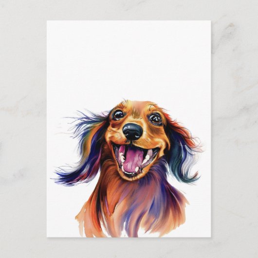 Colorful Dachshund-ontwerp Briefkaart (Voorkant)