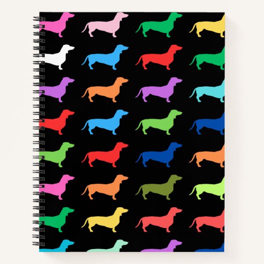 Colorful Dachshund Pattern Notitieboek (Voorkant)