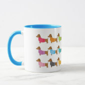 Colorful Dachshunds Coffee Mok (Links)