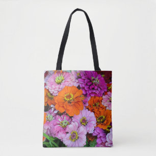 Colorful dahlia bloemen tote bag