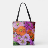 Colorful dahlia bloemen tote bag (Achterkant)