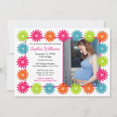 Colorful Daisies - Baby shower Invitation Kaart (Voorkant)