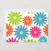 Colorful Daisies - Baby shower Invitation Kaart (Achterkant)