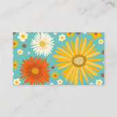 Colorful Daisies blauwgroen blauw Visitekaartje (Voorkant)