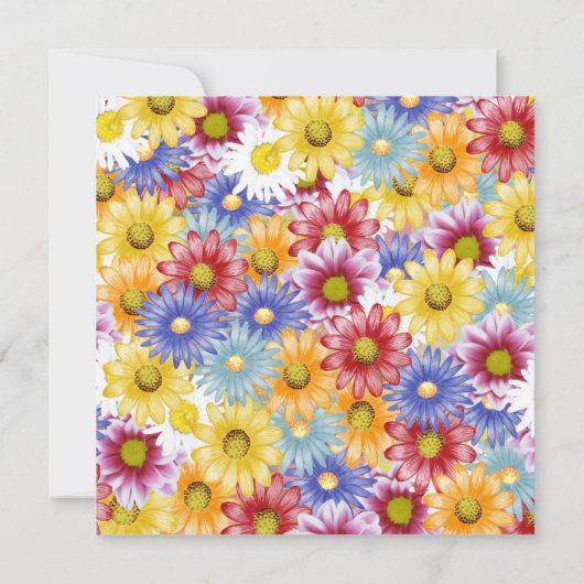 Colorful Daisies Bridal Shower Invitation Kaart (Achterkant)