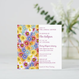 Colorful Daisies Bridal Shower Invitation Kaart