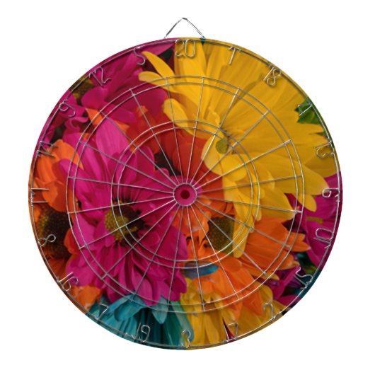 Colorful Daisies Dartbord (Voorkant)