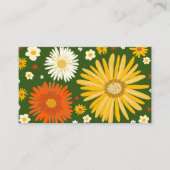 Colorful Daisies Deep Green Social Media Icons Visitekaartje (Voorkant)
