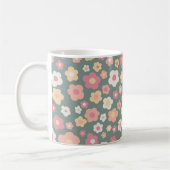 Colorful Daisies Floral Retro Pattern Pastel Koffiemok (Links)