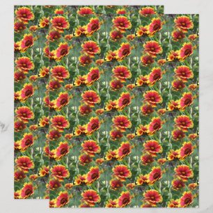 Colorful Daisies Flower Natuur Pattern Scrapbook