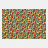 Colorful Daisies Flower Pattern Natuur Inpakpapier Vel (Voorkant)