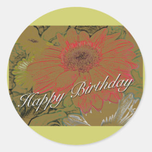 Colorful Daisies Happy Birthday Sticker