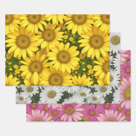 Colorful Daisies Inpakpapier Vel (Set)