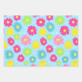Colorful Daisies Inpakpapier Vel