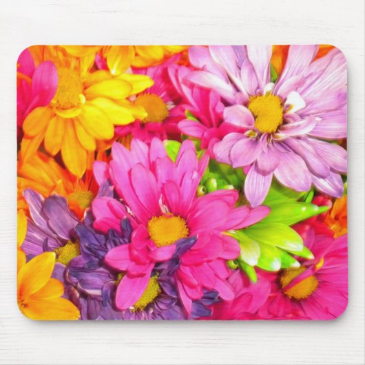 Colorful Daisies Mousepad Muismat (Voorkant)