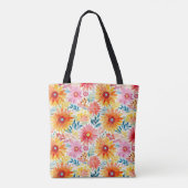 Colorful Daisies Tote Bag (Achterkant)