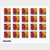 Colorful Daisies Vierkante Sticker (Vel)