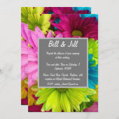 Colorful Daisies Wedding Kaart (Voorkant / Achterkant)