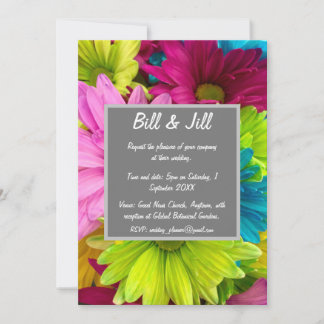 Colorful Daisies Wedding Kaart