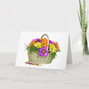 Colorful Daisy Basket Kaart