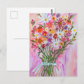 Colorful Daisy Bouquet DANK U! Briefkaart (Voorkant / Achterkant)