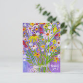 Colorful Daisy Bouquet Dank u Briefkaart (Staand voorkant)