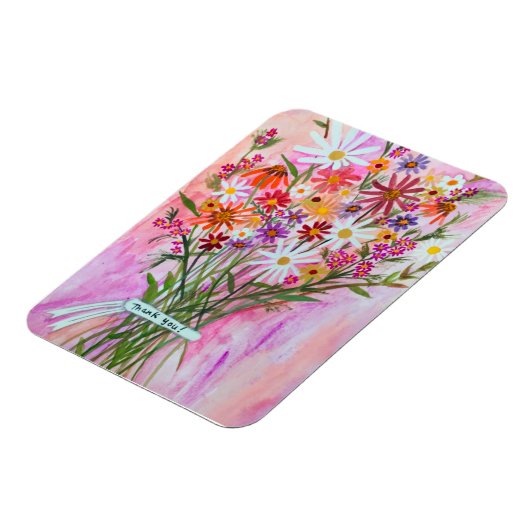 Colorful Daisy Bouquet DANK U! Magneet (Linkerzijde)