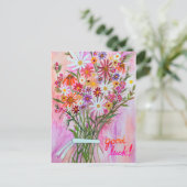 Colorful Daisy Bouquet GOOD LUCK Briefkaart (Staand voorkant)