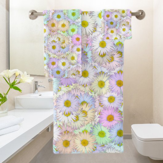 Colorful daisy bouquet - pastel bad handdoek
