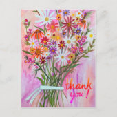 Colorful Daisy Bouquet Thank You Briefkaart (Voorkant)