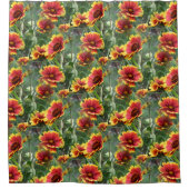 Colorful Daisy Flowers Nature Pattern Douchegordijn (Voorkant)
