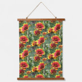 Colorful Daisy Flowers Nature Pattern   Hangend Wandkleed (Voorkant)