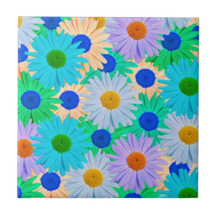 Colorful Daisy Flowers Patroon Tegeltje
