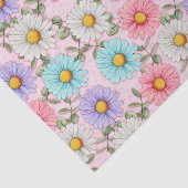 Colorful Daisy Flowers Roze Tissuepapier (Detail)