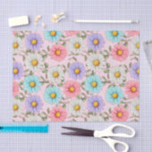 Colorful Daisy Flowers Roze Tissuepapier (Craft)