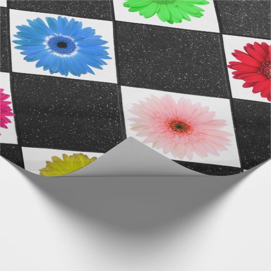 Colorful Daisy Pattern Cadeaupapier (Hoek)