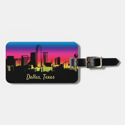 Colorful Dallas Skyline Bagagelabel (Voorkant horizontaal)