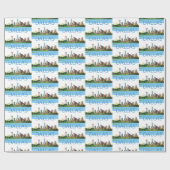 Colorful Dallas Skyline Illustratie Cadeaupapier (Vlak)
