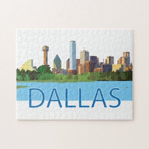 Colorful Dallas Skyline Illustratie Legpuzzel