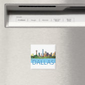 Colorful Dallas Skyline Illustratie Magneet (Insitu (Vaatwasser))