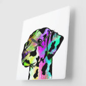 Colorful Dalmatian Dog Head Vierkante Klok (Hoek)