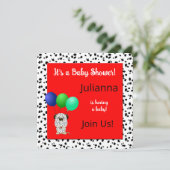 Colorful Dalmatian Theme Baby shower Kaart (Staand voorkant)