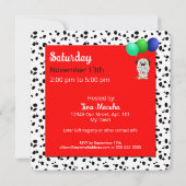 Colorful Dalmatian Theme Baby shower Kaart (Achterkant)