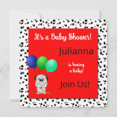 Colorful Dalmatian Theme Baby shower Kaart (Voorkant)